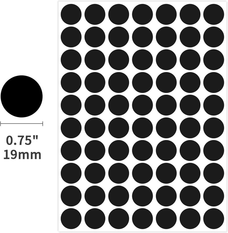 Lrogoe 1400 PCS Colored Dot Stickers Round Color Coding Labels Polka Circle Dot Label Sticker for Office,Classroom,Papers Etc (Black, 3/4 inches) - Image 2